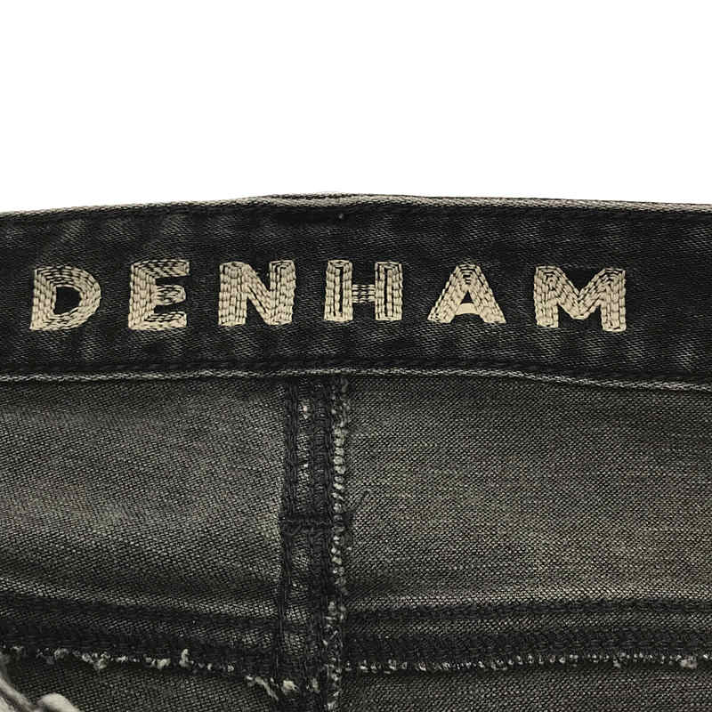 DENHAM / デンハム RAZOR SLIM FIT レザーパッチ 5P ブラック スキニー デニム パンツ