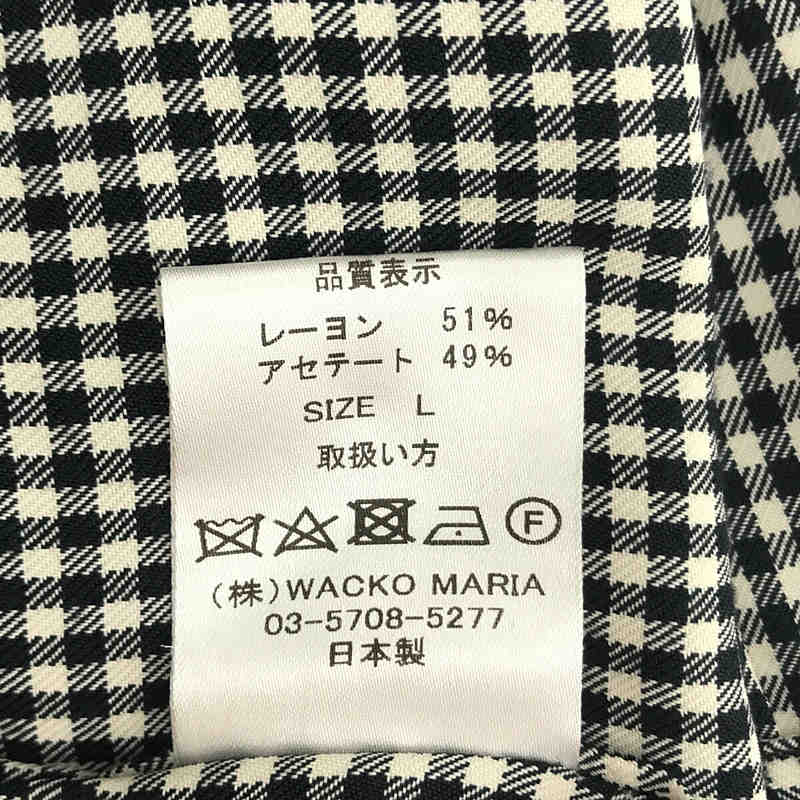 WACKO MARIA / ワコマリア GINGHAM CHECK OPEN COLLAR SHIRT ギンガムチェック オープンカラーシャツ