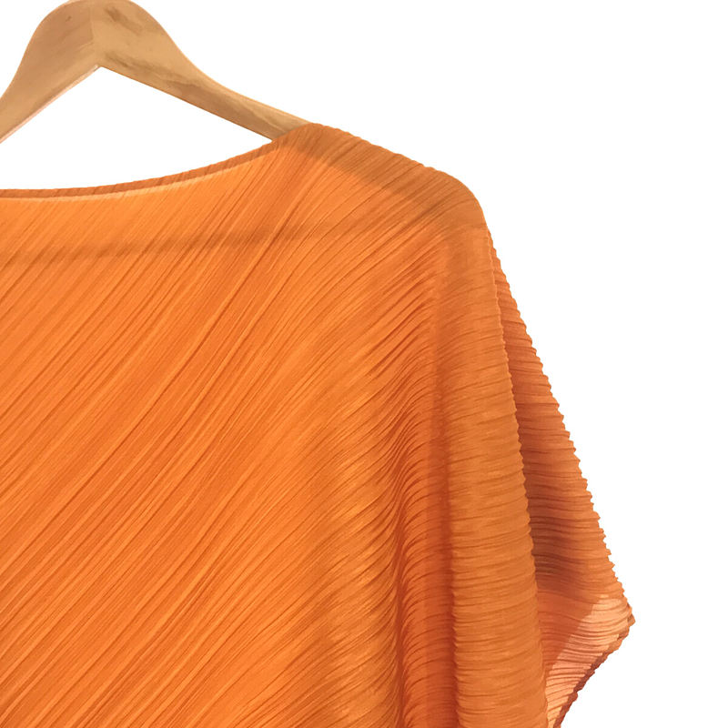 PLEATS PLEASE ISSEY MIYAKE / プリーツプリーズイッセイミヤ 変型 プリーツ ポンチョ ストール カーディガン orange