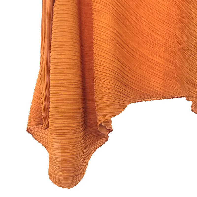 PLEATS PLEASE ISSEY MIYAKE / プリーツプリーズイッセイミヤ 変型 プリーツ ポンチョ ストール カーディガン orange