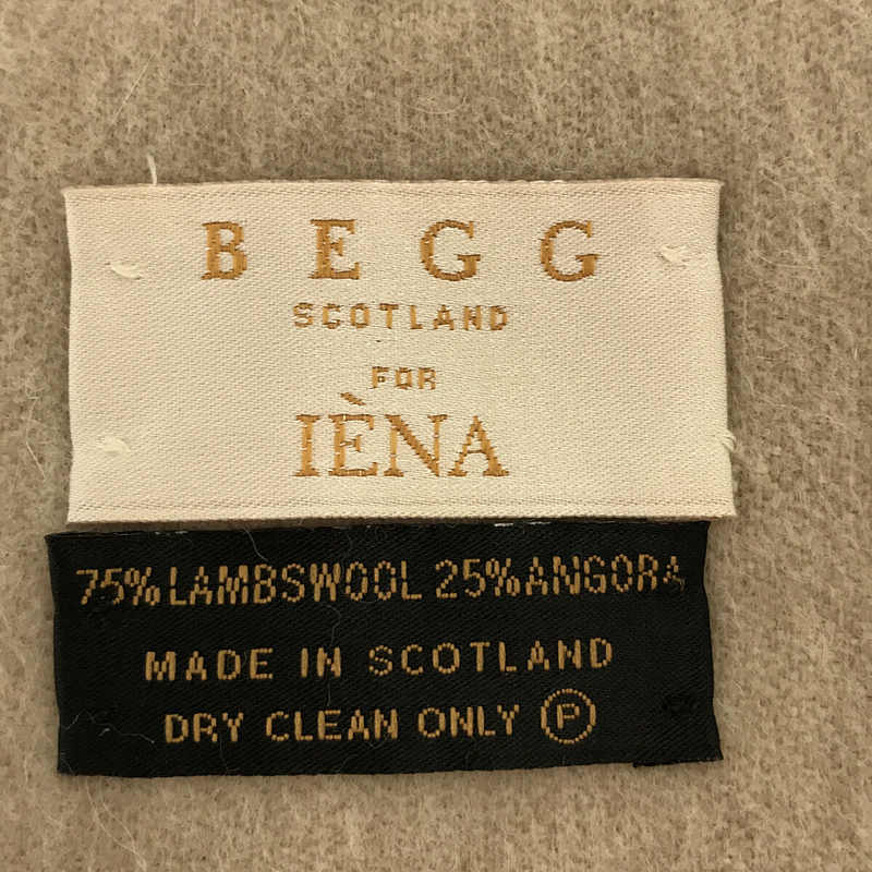 BEGG&CO / ベグアンドコー × IENA イエナ 別注 スコットランド製 アンゴラ ウール フリンジ 大判 マフラー