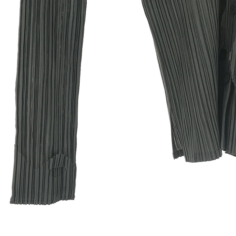 PLEATS PLEASE ISSEY MIYAKE / プリーツプリーズイッセイミヤ カットデザイン プリーツ シャツ ジャケット dark green