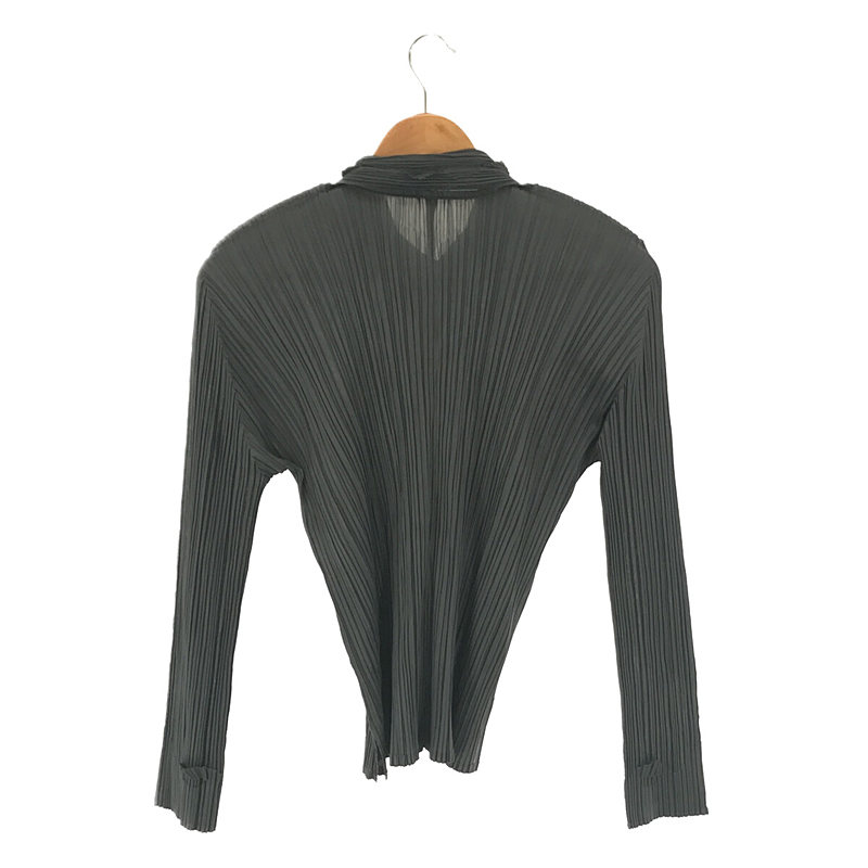 PLEATS PLEASE ISSEY MIYAKE / プリーツプリーズイッセイミヤ カットデザイン プリーツ シャツ ジャケット dark green