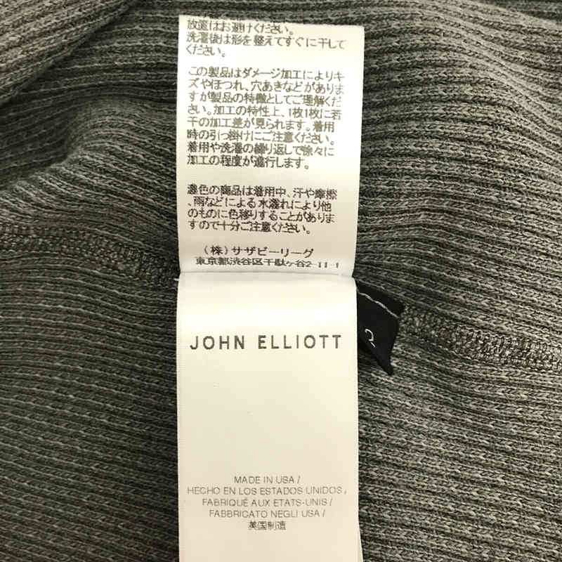 JOHN ELLIOTT / ジョンエリオット Ron Herman ロンハーマン 取扱 / FOLSOM THERMAL CREW ダメージ加工 サーマルカットソー