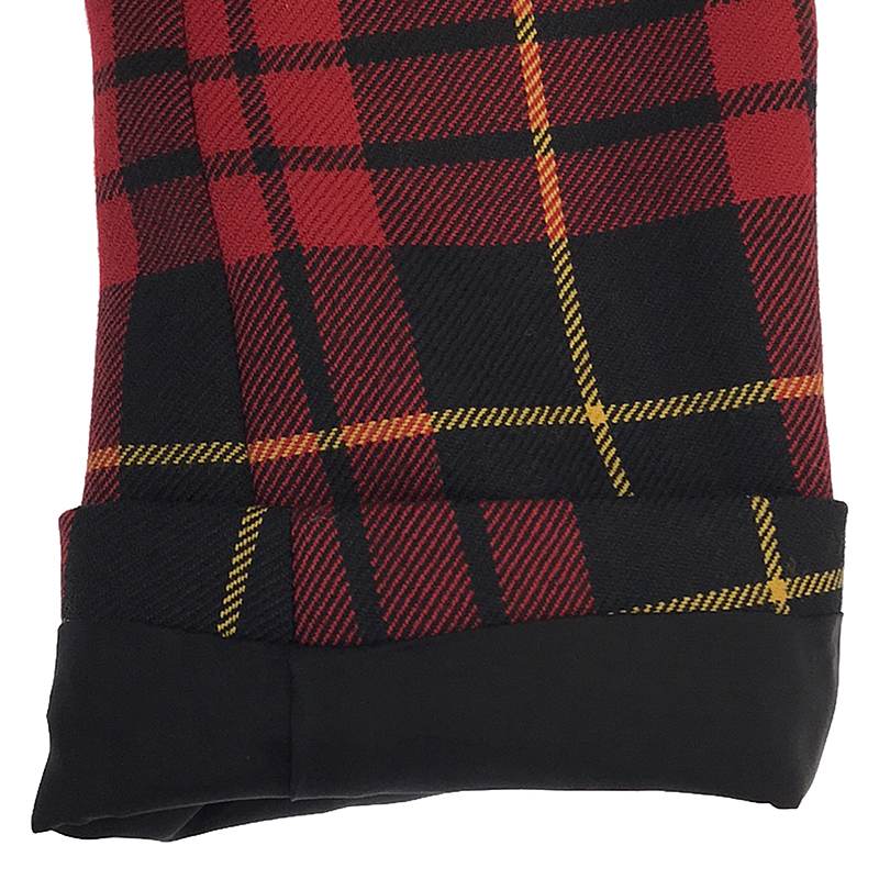 COMME des GARCONS / コムデギャルソン ウール タータンチェック アシンメトリー カットアウト シングルコート