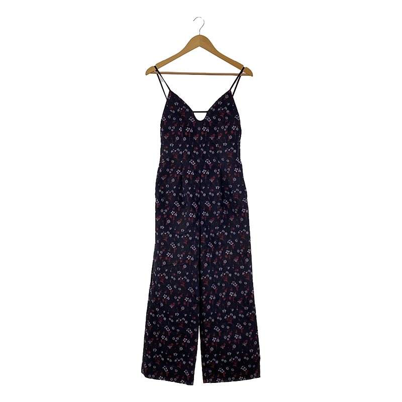 Floral Jacquard Sleeveless Jumpsuits オールインワンパンツ