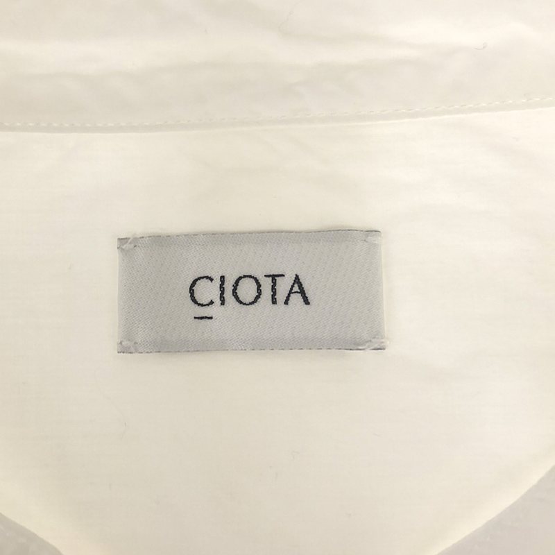 CIOTA / シオタ スビンコットン タイプライター バンドカラーシャツ
