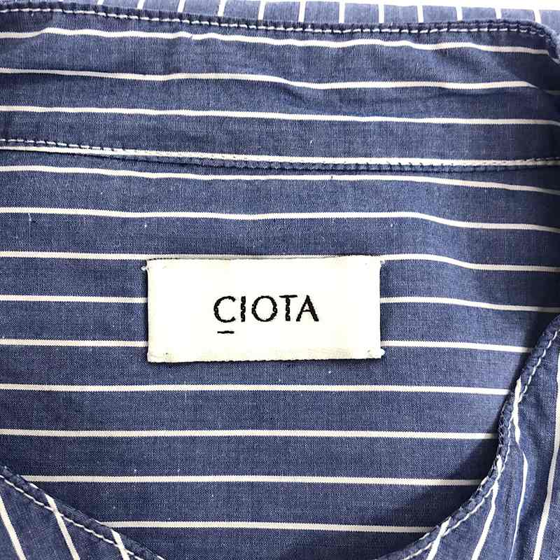 CIOTA / シオタ スビンコットン タイプライター バンドカラーシャツ