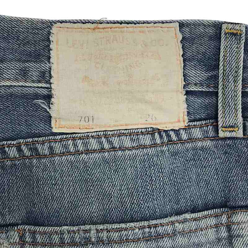 LEVI'S VINTAGE CLOTHING LVC / リーバイスヴィンテージクロージング 701 ヴィンテージ リペア加工 カットオフ セルビッチ モンローデニムパンツ