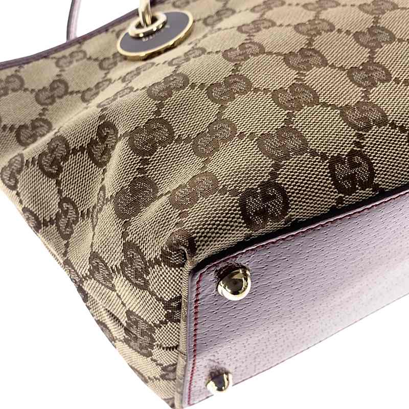 GUCCI / グッチ GG キャンバス エナメル切替 ハンドバッグ