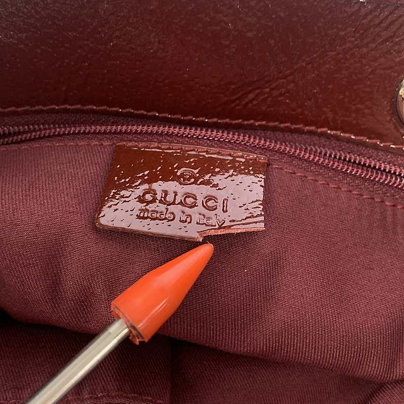 GUCCI / グッチ GG キャンバス エナメル切替 ハンドバッグ