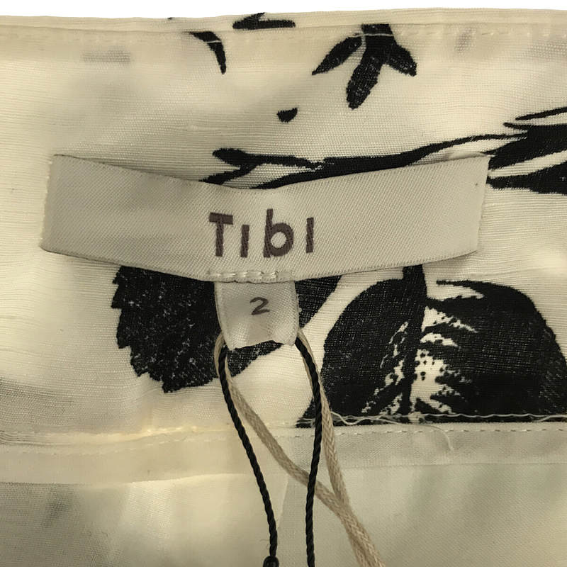 Tibi / ティビ タックフレア シルクリネン 総柄スカート