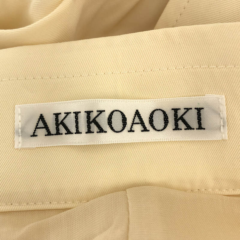AKIKOAOKI / アキコアオキ レーヨン タック ワイド スラックス パンツ