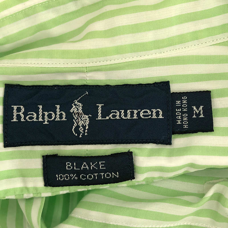 RALPH LAUREN / ラルフローレン 90s VINTAGE ヴィンテージ コットン ストライプ ポニーロゴ 刺繍 ボタンダウン シャツ