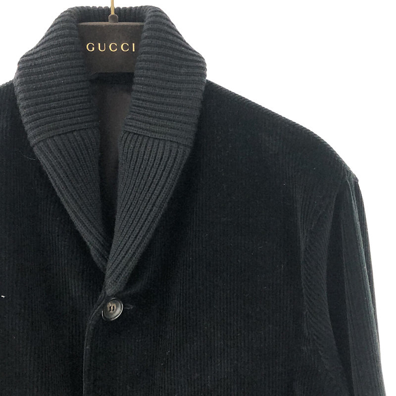 GUCCI / グッチ ショールカラー ニット 切替 コーデュロイ ブルゾン