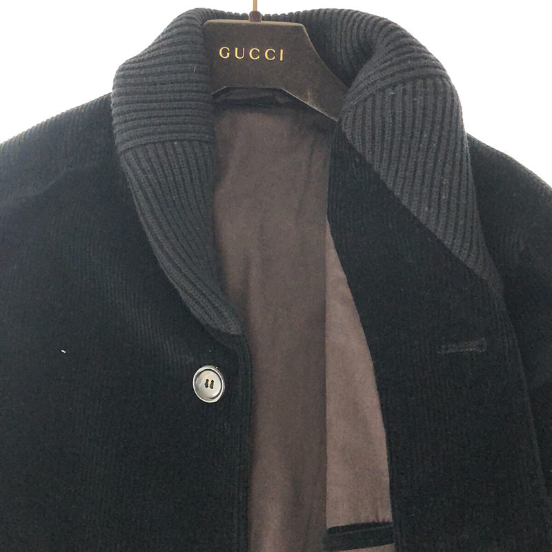 GUCCI / グッチ ショールカラー ニット 切替 コーデュロイ ブルゾン