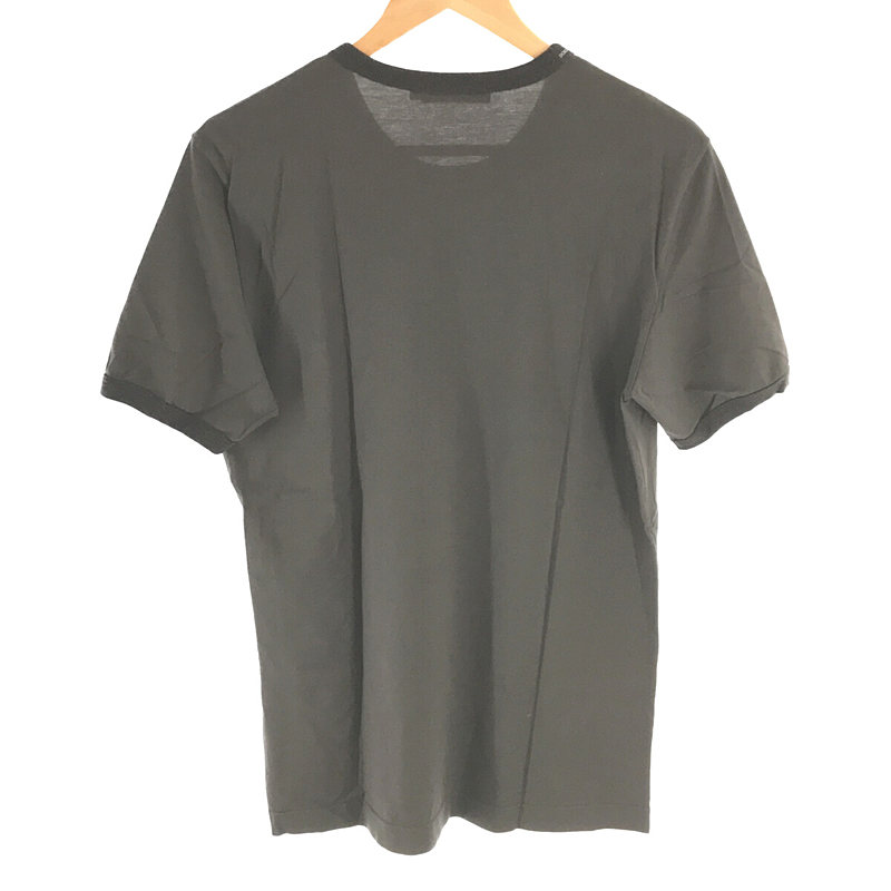 DOLCE&GABBANA / ドルチェ&ガッバーナ ドルガバ イタリア製 フロッキー クラウン プリント リンガー Tシャツ