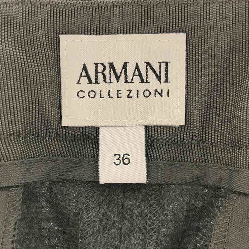 ARMANI COLLEZIONI / アルマーニ コレツォーニ ウール ストレッチ 裾 ダブル ストレート スラックス