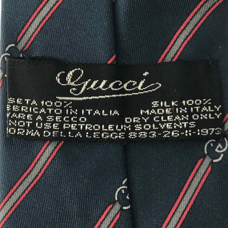 GUCCI / グッチ GG イタリア製 SILK シルク ストライプ ネクタイ フォーマル