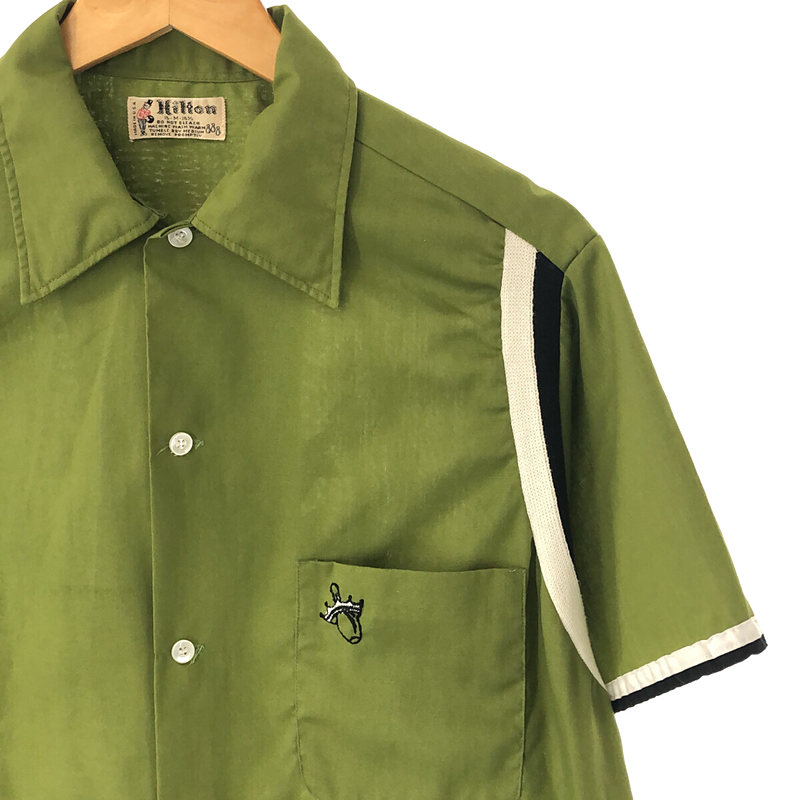 1960s～ HILTON ヒルトン 刺繍黒タグ 切替 開襟 オープンカラー シャツVINTAGE / ヴィンテージ 古着