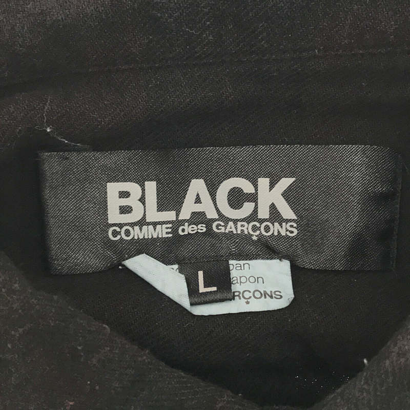 BLACK COMME des GARCONS / ブラックコムデギャルソン 製品加工 染 コットン チェック バイカラー シャツ