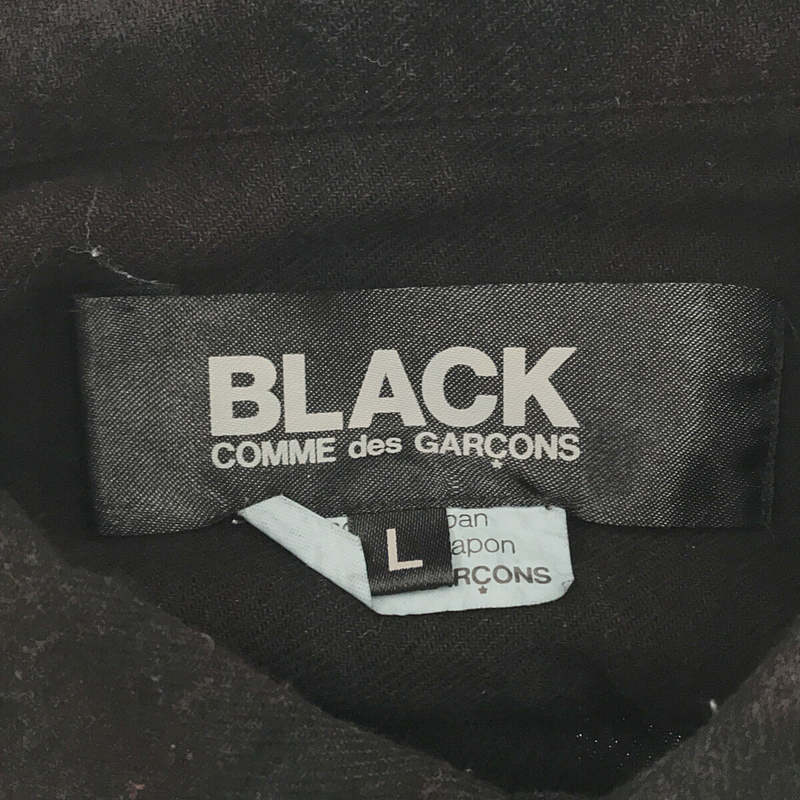 製品加工 染 コットン チェック バイカラー シャツBLACK COMME des GARCONS / ブラックコムデギャルソン