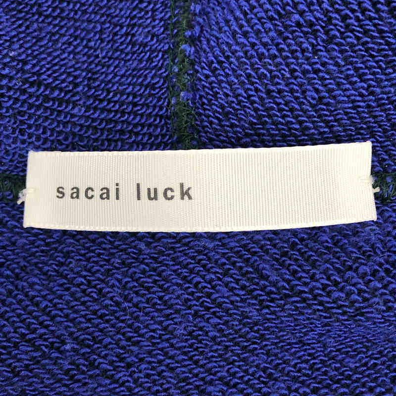 sacai luck / サカイラック コットン 裾 ドローコード 切替 フレア ジップアップ パーカー