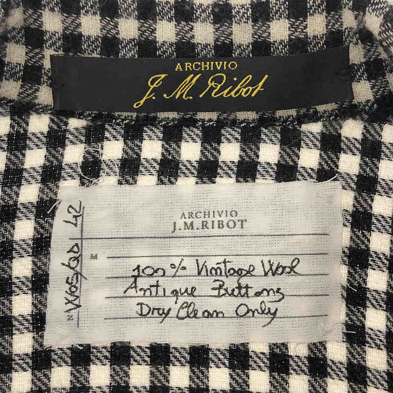 ARCHIVIO J.M.Ribot / アルキビオジェイエムリボット Vintage Wool チェックシャツジャケット