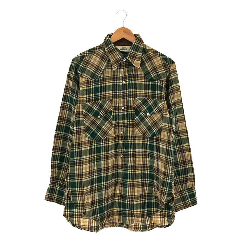 60s - 70s VINTAGE ヴィンテージ 白タグ ウール タータンチェック ウエスタン シャツWOOLRICH / ウールリッチ