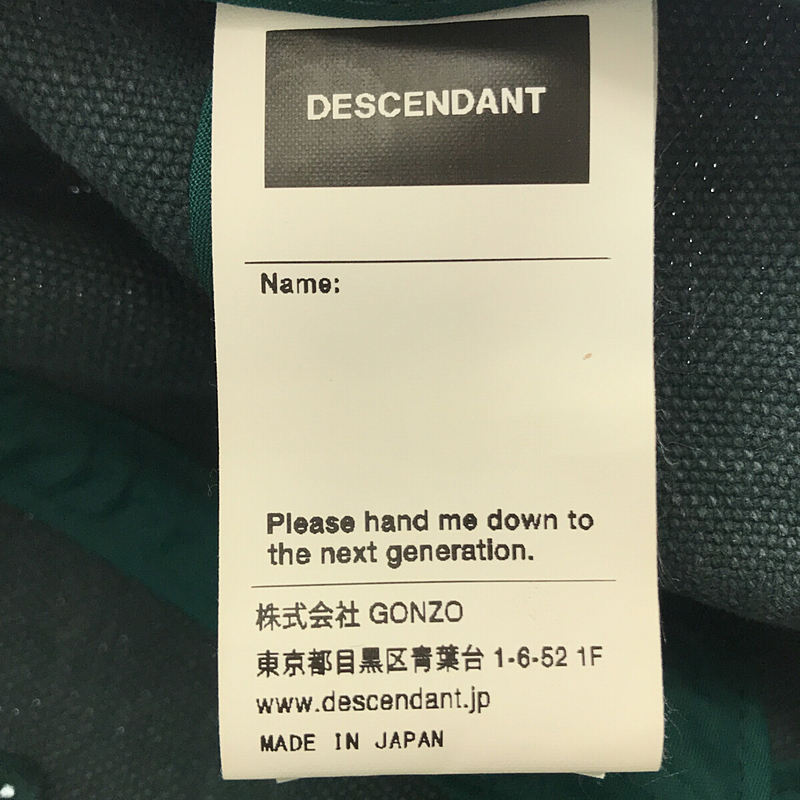 DESCENDANT / ディセンダント 6パネル ダック キャップ 帽子 green