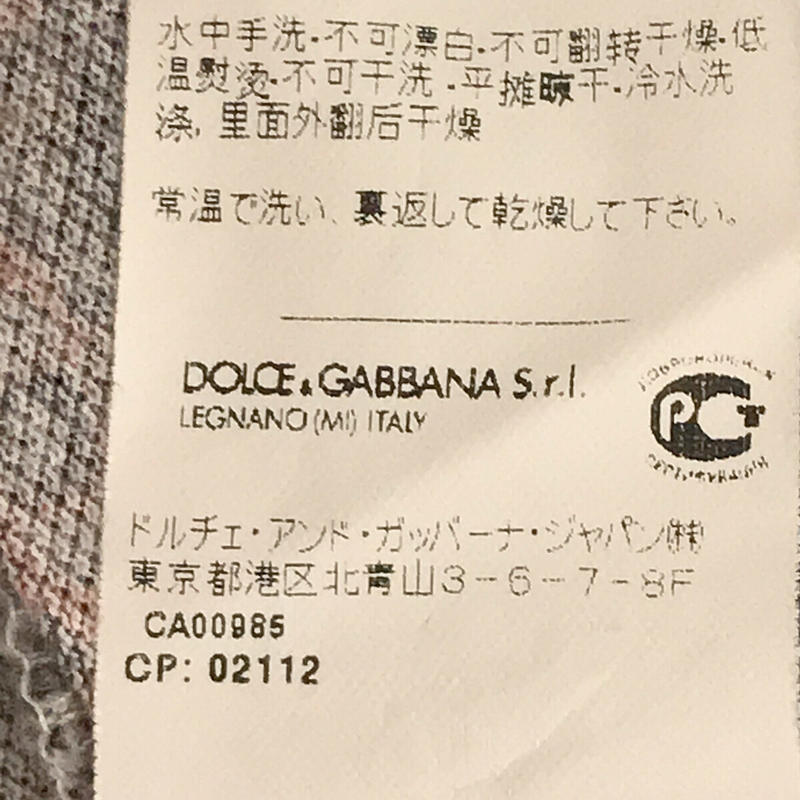 イタリア製 孔雀柄 総柄 プリント ポロ シャツ バック レザー パッチDOLCE＆GABBANA / ドルチェ＆ガッバーナ ドルガバ