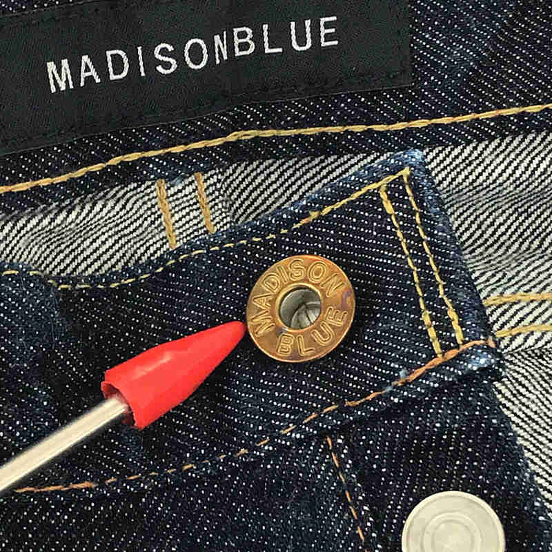 HEM CUT OFF STRAIGHT D/DENIM コットン セルビッチ 5P ヘム カット オフ ストレート デニム パンツMADISON  BLUE / マディソンブルー