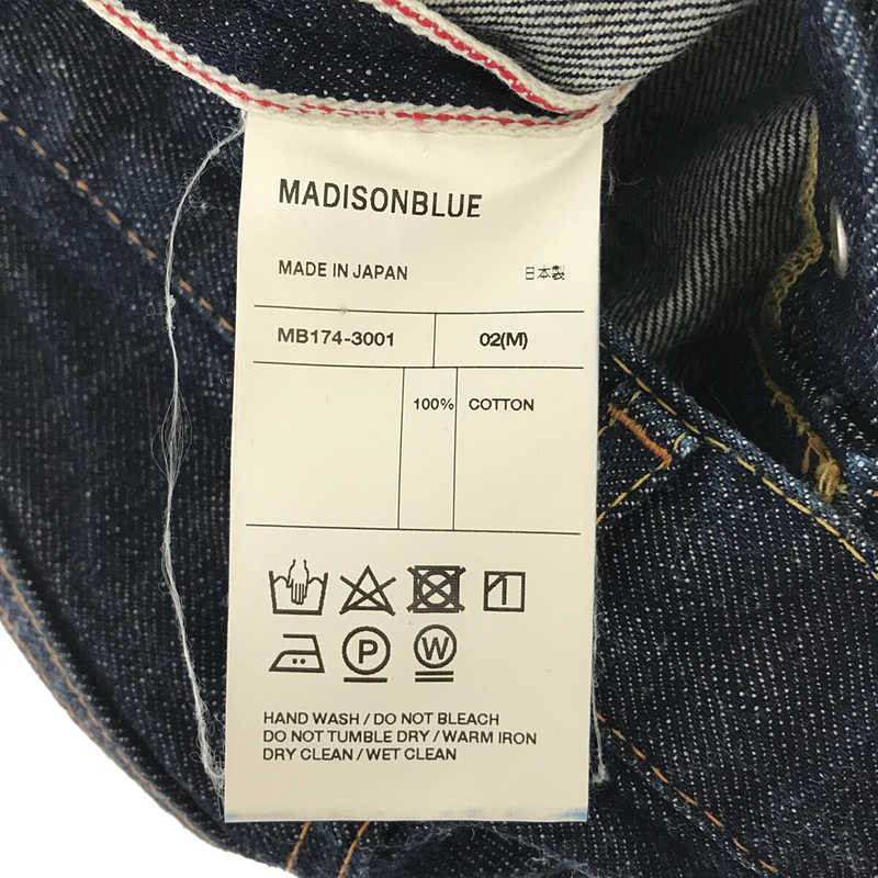 MADISON BLUE / マディソンブルー HEM CUT OFF STRAIGHT D/DENIM コットン セルビッチ 5P ヘム カット オフ ストレート デニム パンツ