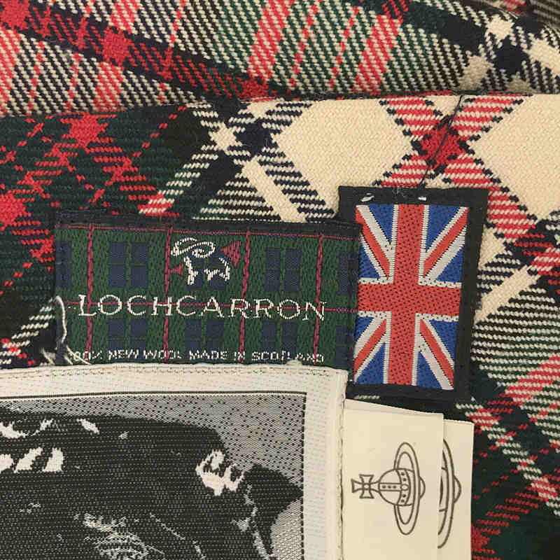 Vivienne Westwood / ヴィヴィアンウエストウッド × Lochcarron ロキャロン社別注 イングランド製 ウール タータンチェック オーブ金ボタン スカート