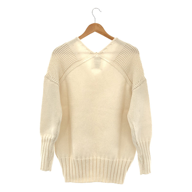 その他 Vネック 切替 ウール ニット プルオーバー セーター