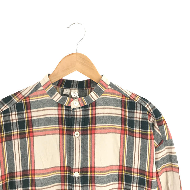 Traditional Weatherwear / トラディショナルウェザーウェア BIG TUCK-UP N/C SHT コットン フランネル タータンチェック ビッグ タック ノーカラー シャツ