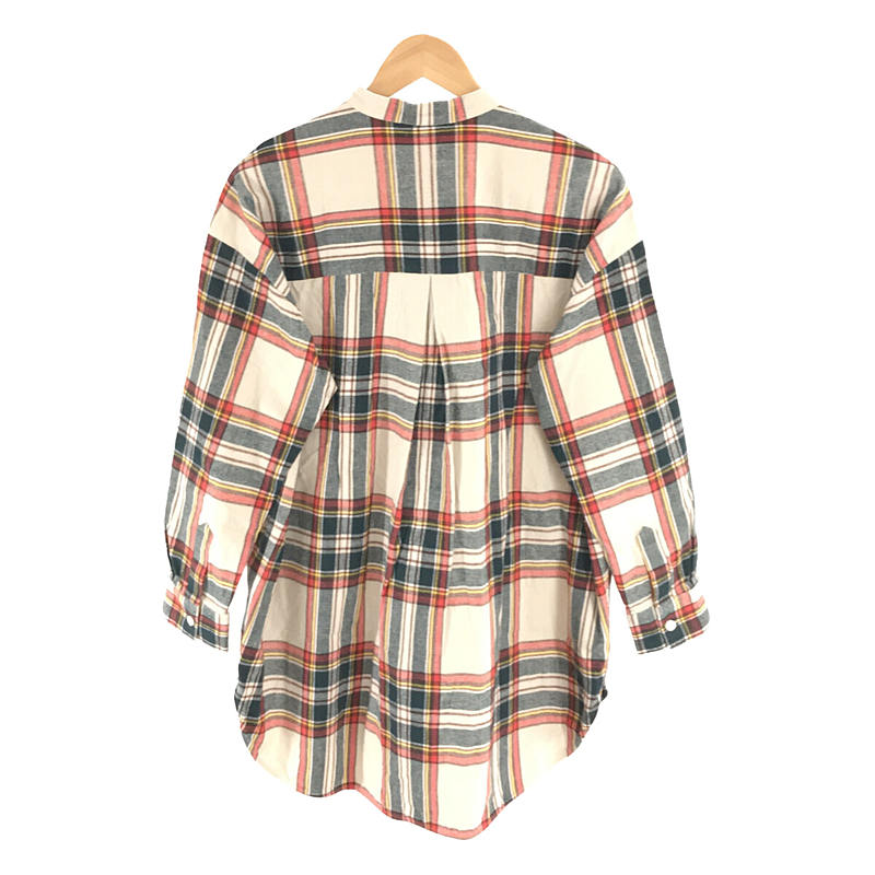 Traditional Weatherwear / トラディショナルウェザーウェア BIG TUCK-UP N/C SHT コットン フランネル タータンチェック ビッグ タック ノーカラー シャツ