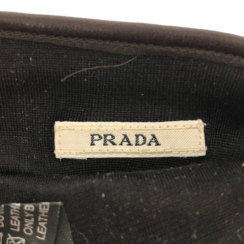 PRADA / プラダ レザー スエード リボンベルト 手袋 グローブ