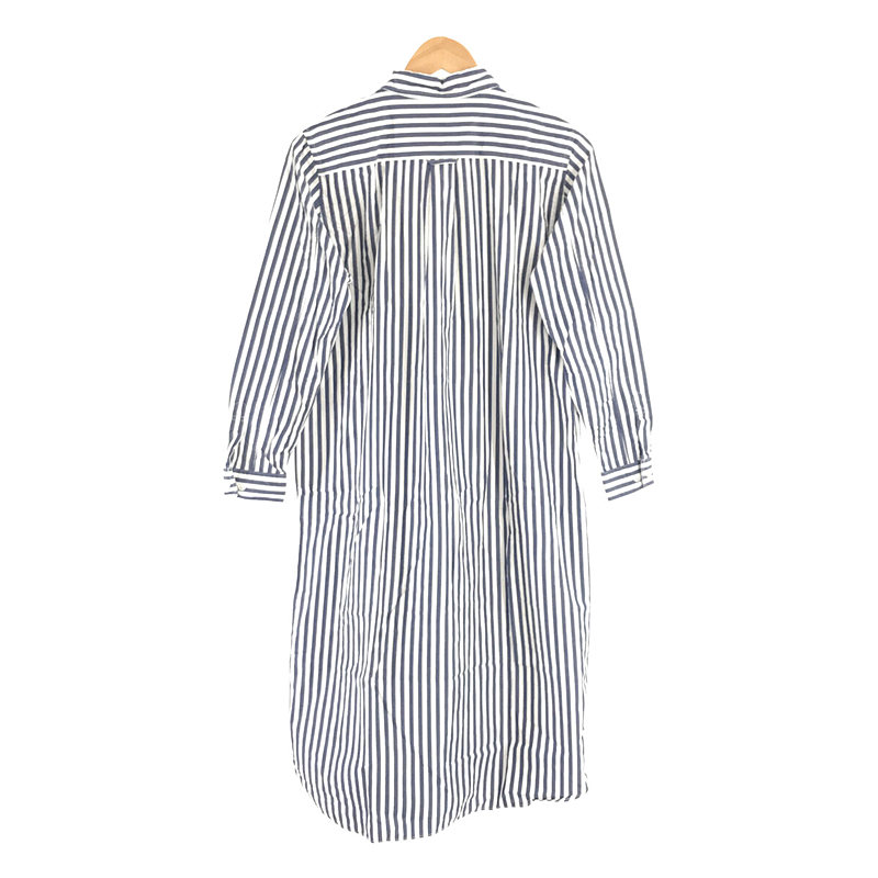 その他 コットン ストライプ ボタンダウン ロングスリーブ シャツ ワンピース