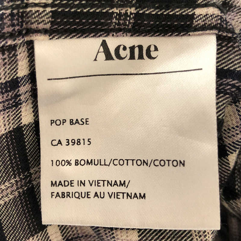 Acne / アクネ POP CLASSICS CHECK SHIRT コットン チェック ボタンダウン シャツ