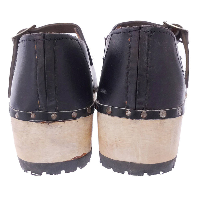 その他 サボ ウッドソール ストラップ レザー シューズ