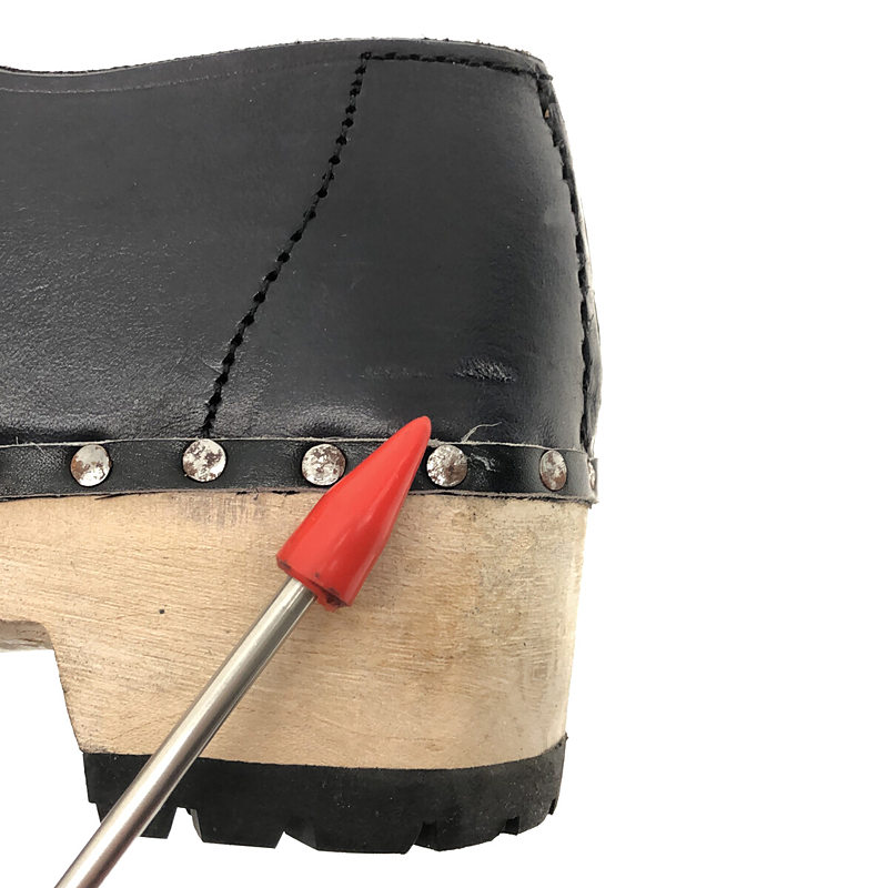 その他 サボ ウッドソール ストラップ レザー シューズ