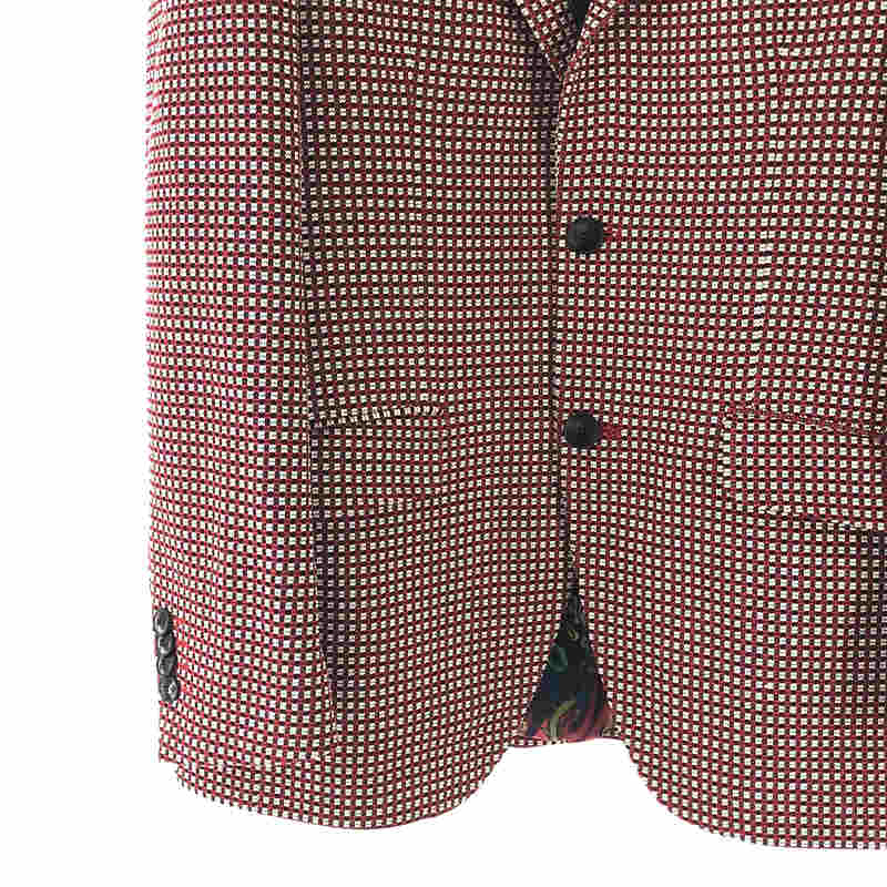 ETRO / エトロ イタリア製 NUOVO JERSEY コットン ニット ジャージー 裏地 シルク 総柄 2B テーラード ジャケット