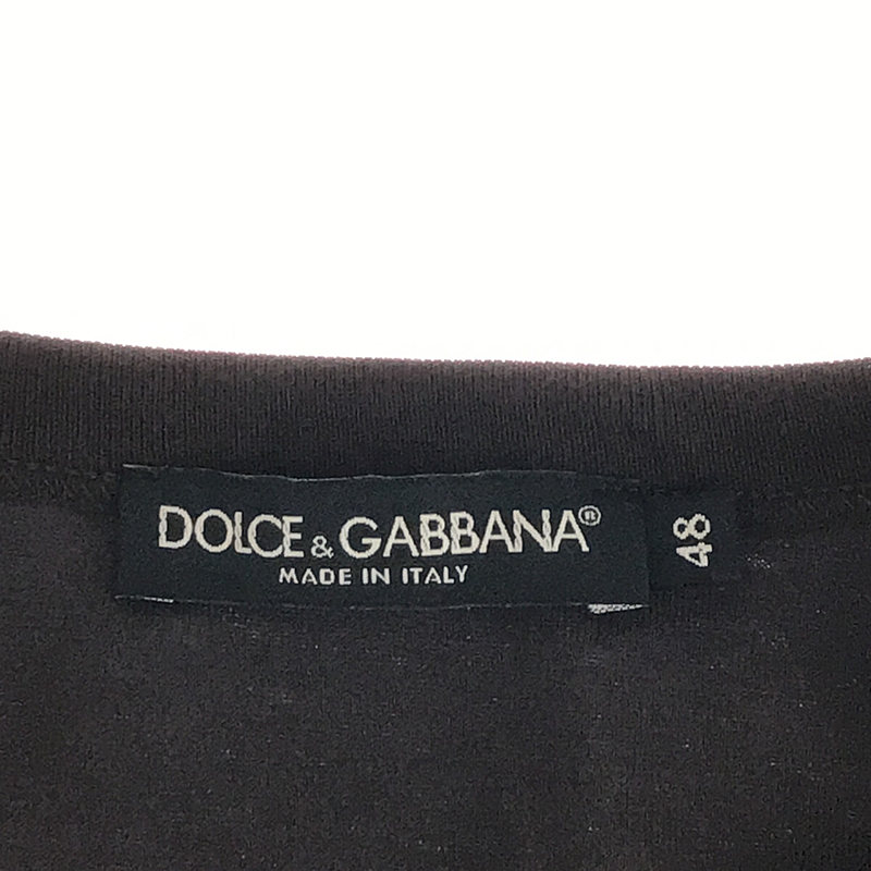 DOLCE＆GABBANA / ドルチェ＆ガッバーナ ドルガバ イタリア製 フロッキー ローズ 両面 プリント リンガー Tシャツ