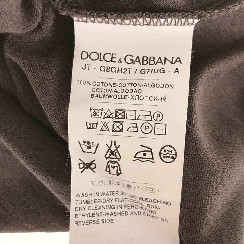 DOLCE＆GABBANA / ドルチェ＆ガッバーナ ドルガバ イタリア製 フロッキー ローズ 両面 プリント リンガー Tシャツ