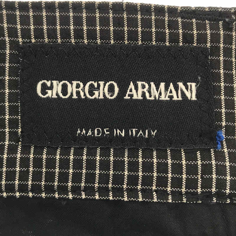GIORGIO ARMANI / ジョルジオアルマーニ イタリア製 シルク 100% グラフ チェック タック ショート パンツ