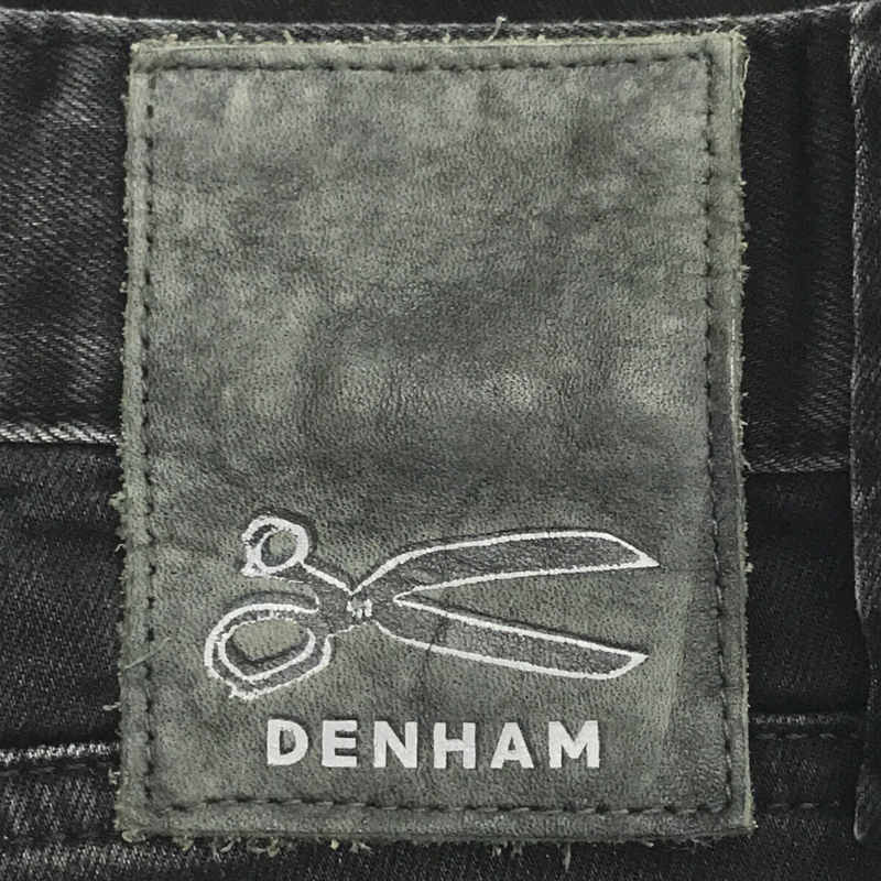 DENHAM / デンハム ヴィンテージ加工 レザー パッチ 5P ブラック デニム パンツ