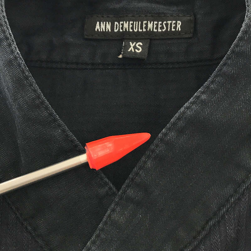 ANN DEMEULEMEESTER / アンドゥムルメステール ポルトガル製  バンドカラー 切替 コットン シャツシャツ インコントロ