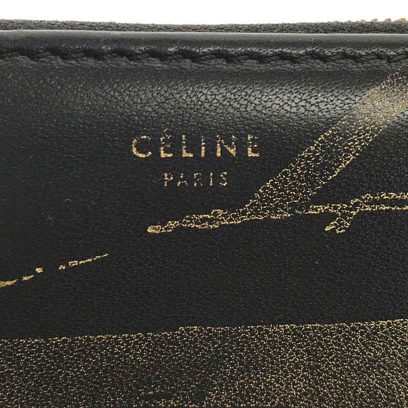 CELINE / セリーヌ 金箔プリント ラウンドファスナーウォレット 長財布 箱付き