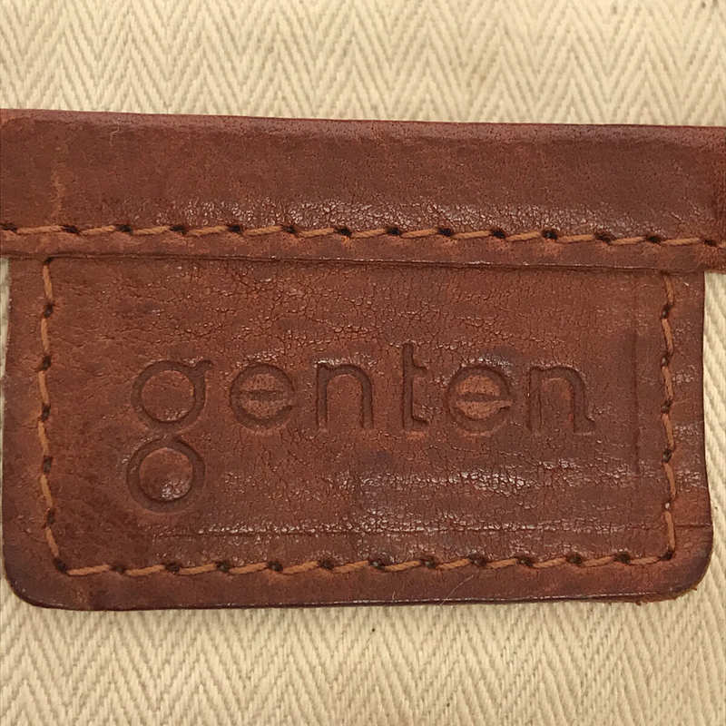 genten / ゲンテン ユーフラテス レザー ハンドステッチ トート ショルダー バッグ 保存袋付き